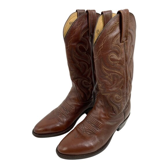 Dan Post Mens Milwaukee Leather Cowboy Boots Size 7.5 EW Mexico G10647 - Picture 7 of 13